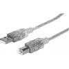 Manhattan USB kabel USB 2.0 USB-A zástrčka, USB-B zástrčka 1.80 m stříbrná 333405