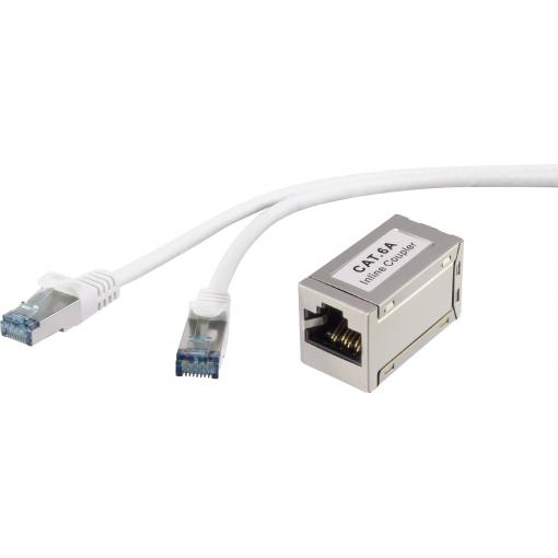 Renkforce RF-3829260 RJ45 síťové kabely, propojovací kabely CAT 6A S/FTP 15.00 m šedá s ochranou, samozhášecí 1 ks