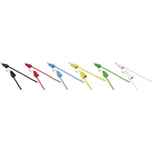 VOLTCRAFT MSB-300 sada měřicích kabelů lamelová zástrčka 4 mm silikon 25.00 cm 12 ks