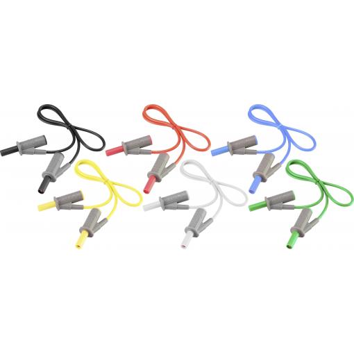 VOLTCRAFT MSB-501 sada měřicích kabelů lamelová zástrčka 4 mm lamelová zástrčka 4 mm 0.50 m 12 ks