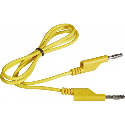 VOLTCRAFT měřicí kabel lamelová zástrčka 4 mm lamelová zástrčka 4 mm 1.00 m žlutá 1 ks