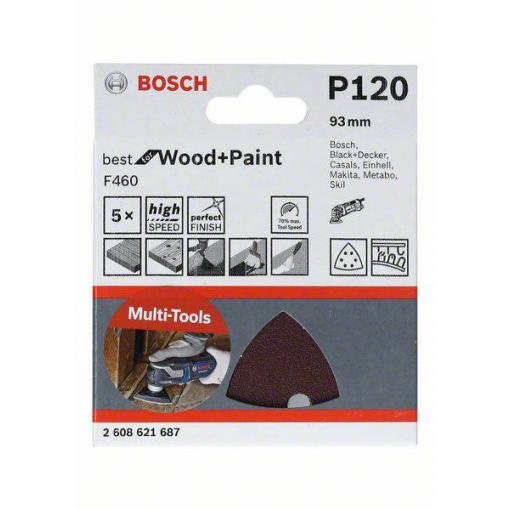 Bosch Accessories 2608621688 2608621688 brusný papír pro delta brusky Zrnitost 180 (d x š) 93 mm x 93 mm 5 ks