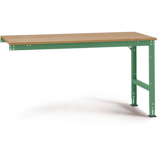 Manuflex AU6095.6011 Pracovní Přístavný stůl Univerzální standardní s multiplex deska, Šxhxv = 1750 x 1000 x 760-870 mm, rezedově zelená (RAL 6011) , deska