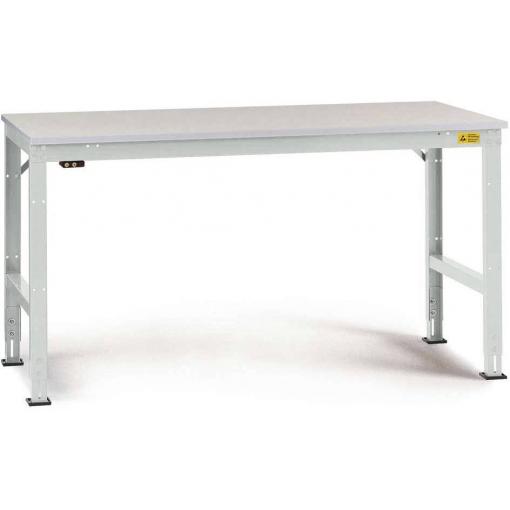 Manuflex LU4143.7035 ESD ESD pracovní stůl Univerzální standardní základní stůl s kaučuk, Šxhxv = 2500 x 800 x 760-870 mm šedobílá (RAL 7035)