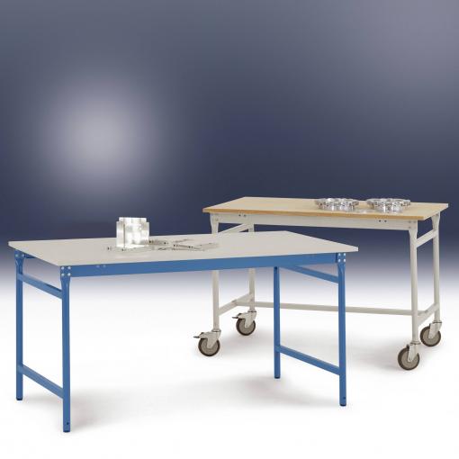 Manuflex BB3029.7035 Servírovací stolek základní stacionárně s PVC stolní deska ve světle šedá RAL 7035, Šxhxv: 1000 x 800 x 780 mm šedobílá (RAL 7035)