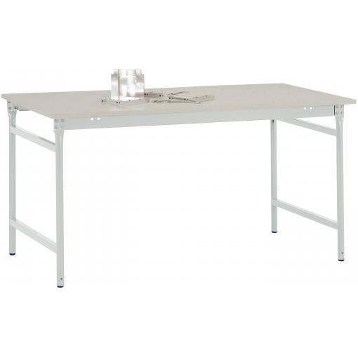 Manuflex BB3031.7035 Servírovací stolek základní stacionárně s Melamin-Tischplatte v světle šedá RAL 7035, Šxhxv: 1250 x 600 x 780 mm šedobílá (RAL 7035)