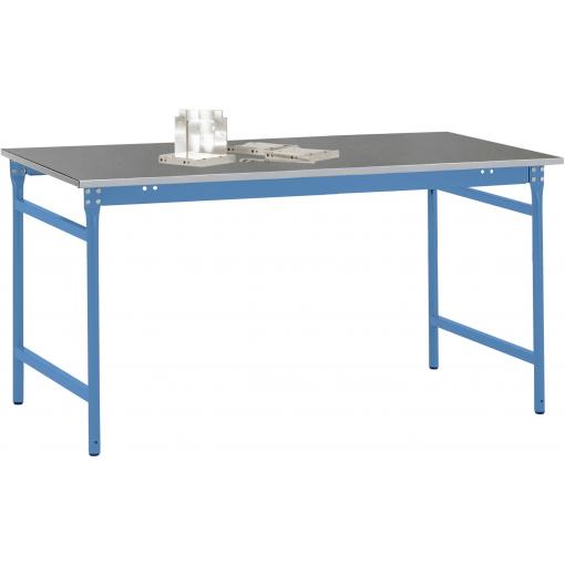 Manuflex BB3034.5012 Servírovací stolek základní stacionárně s plech krytina deska ve světle modrá RAL 5012, Šxhxv: 1250 x 600 x 780 mm světle modrá (RAL 5012)