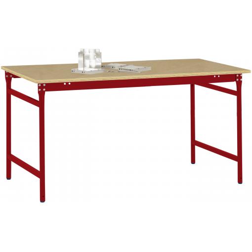 Manuflex BB3035.3003 Servírovací stolek základní stacionárně s multiplex stolní deska v rubínově červená RAL 3003, Šxhxv: 1250 x 600 x 780 mm rubínově červená