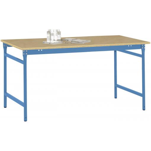 Manuflex BB3035.5012 Servírovací stolek základní stacionárně s multiplex stolní deska ve světle modrá RAL 5012, Šxhxv: 1250 x 600 x 780 mm světle modrá (RAL
