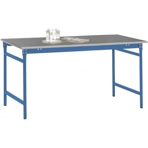 Manuflex BB3064.5007 Servírovací stolek základní stacionárně s plech krytina deska ve briliantově modrá RAL 5007, Šxhxv: 1500 x 800 x 780 mm brilantní modrá