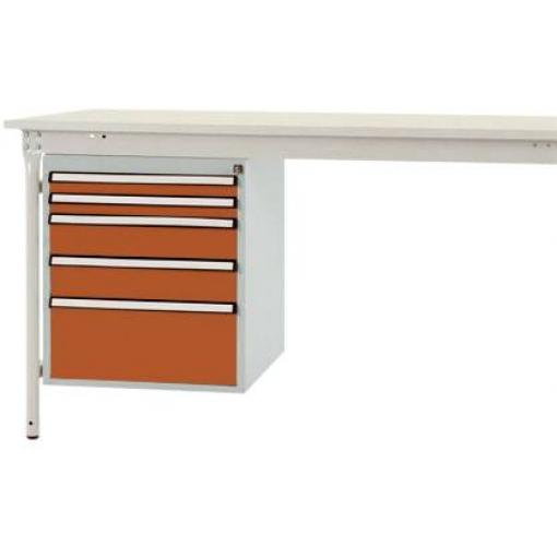 Manuflex ZB4852.2001 Vestavné pouzdro, Nutzhohe stacionárně 500 mm s 5 šuplíky. Pro stolní hloubka 800 mm