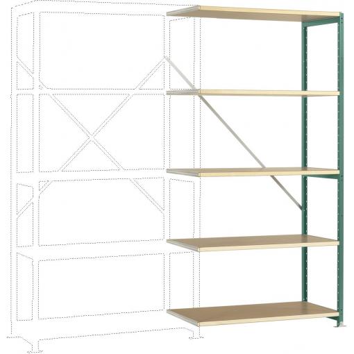 Manuflex RP1106.0001 přístavný modul regálu oddělení , (š x v x h) 1000 x 2000 x 400 mm, dřevěná podlaha