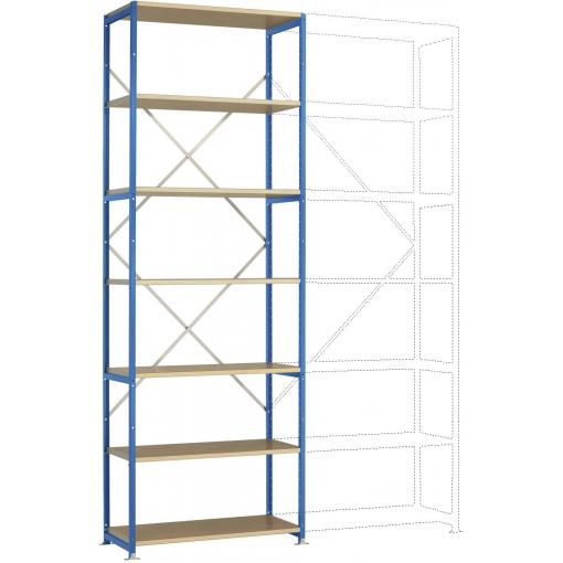 Manuflex RP1613.5012 základní modul regálu oddělení , (š x v x h) 1030 x 3000 x 600 mm, dřevěná podlaha