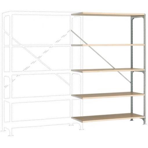 Manuflex RB2136 přístavný modul regálu oddělení , (š x v x h) 960 x 2600 x 600 mm, dřevěná podlaha