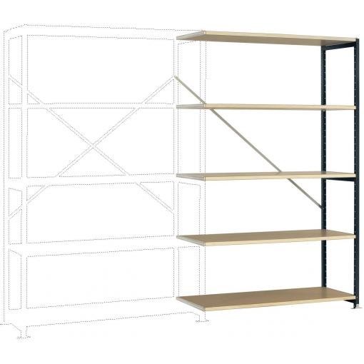 Manuflex RP1127.7016 přístavný modul regálu oddělení , (š x v x h) 960 x 2250 x 300 mm, dřevěná podlaha