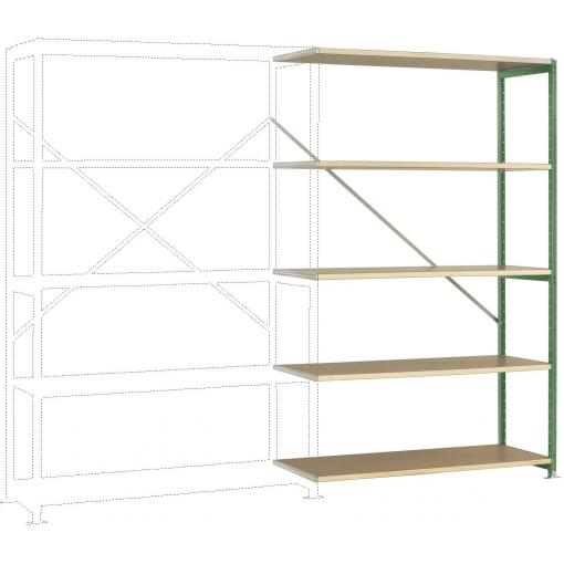 Manuflex RP1129.6011 přístavný modul regálu oddělení , (š x v x h) 960 x 1900 x 300 mm, dřevěná podlaha