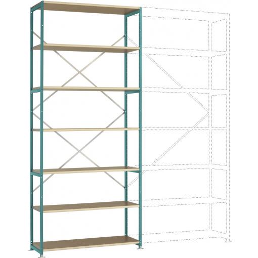 Manuflex RP1627.5021 základní modul regálu oddělení , (š x v x h) 1250 x 2000 x 500 mm, dřevěná podlaha