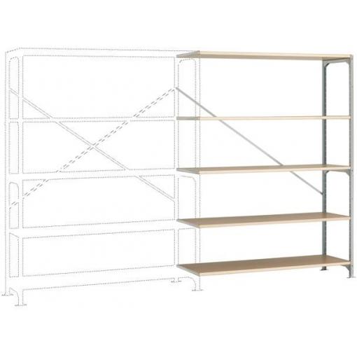 Manuflex RM2523 přístavný modul regálu oddělení , (š x v x h) 1250 x 3000 x 700 mm, dřevěná podlaha
