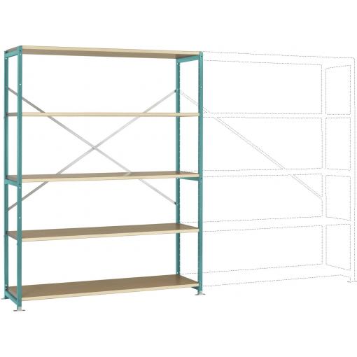 Manuflex RP1041.5021 základní modul regálu oddělení , (š x v x h) 1530 x 2000 x 400 mm, dřevěná podlaha