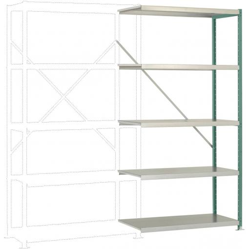Manuflex RP1120.0001 přístavný modul regálu oddělení , (š x v x h) 1000 x 2000 x 600 mm, ocelová podlaha