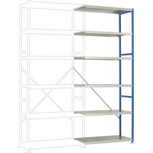 Manuflex RP1422.5007 přístavný modul regálu oddělení , (š x v x h) 1000 x 2500 x 400 mm, ocelová podlaha