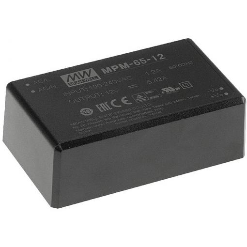 MEAN WELL MPM-65-12 AC/DC zdroj do DPS 12 V/DC 65 W