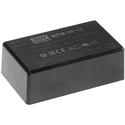 MEAN WELL MPM-90-12 AC/DC zdroj do DPS 12 V/DC 80.4 W