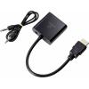 Renkforce HDMI / VGA kabelový adaptér Zástrčka HDMI-A, VGA pólové zásuvka 0.15 m černá RF-4531578 dvoužilový stíněný HDMI kabel