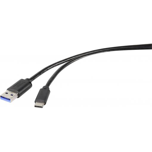 Renkforce USB kabel USB 3.2 Gen1 USB-A zástrčka, USB-C ® zástrčka 3.00 m černá RF-4535908
