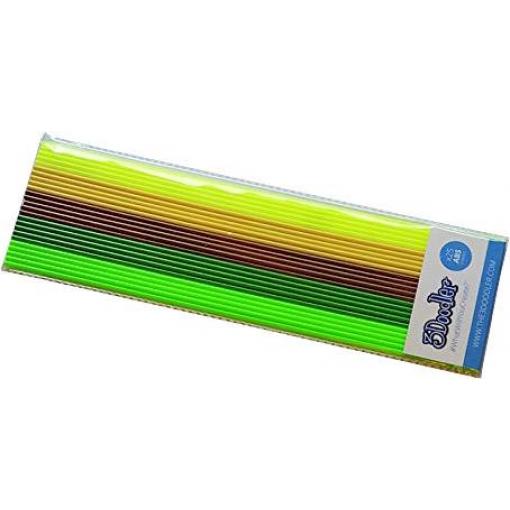 3Doodler AB-MIX6 Welcome to the jungle sada vláken pro 3D tiskárny ABS plast 3 mm 63 g neonově zelená, tmavě zelená , hnědá, oranžová, neonově žlutá 25 ks