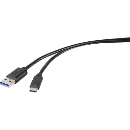 Renkforce USB kabel USB 3.2 Gen1 USB-A zástrčka, USB-C ® zástrčka 0.15 m černá RF-4536470