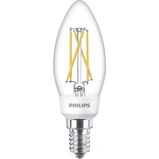 Philips LED 77215400 LED Energetická třída (EEK2021) F (A - G) E14 svíčkový tvar 5 W, 2.5 W, 1 W = 40 W, 18 W, 9 W teplá bílá (Ø x d) 3.5 cm x 10.6 cm