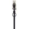 Renkforce RF-4538214 RJ45 síťové kabely, propojovací kabely CAT 6A S/FTP 0.25 m černá se stahovacím kroužkem pro odblokování 1 ks