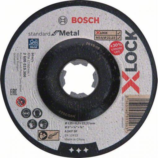 Bosch Accessories 2608619366 X-LOCK brusný kotouč lomený Průměr 125 mm Ø otvoru 22.23 mm kov, ocel, železo 1 ks