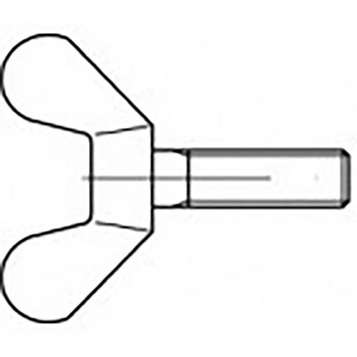 TOOLCRAFT TO-6854610 křídlový šroub M12 70 mm DIN 316 temperovaná litina pozinkované 20 ks