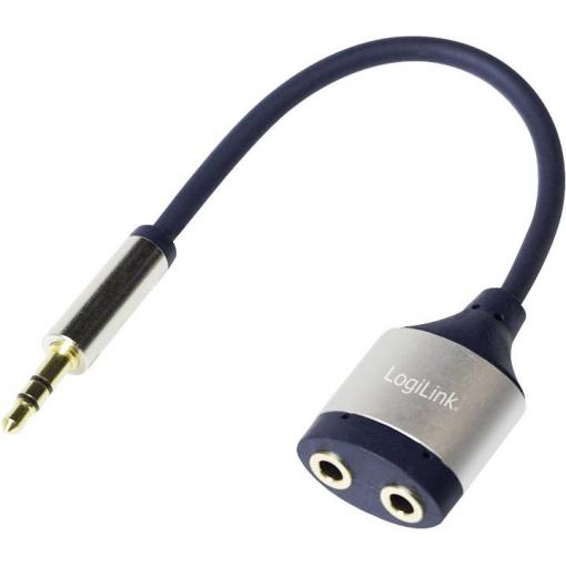 LogiLink CA1100 Kabel jack audio adaptér [1x jack zástrčka 3,5 mm - 2x jack zásuvka 3,5 mm] černá