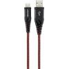 TOOLCRAFT USB kabel USB 2.0 USB-A zástrčka, USB-C ® zástrčka 2.00 m černá/červená extrémně odolné pletené stínění, oboustranně zapojitelná zástrčka TO-6872829