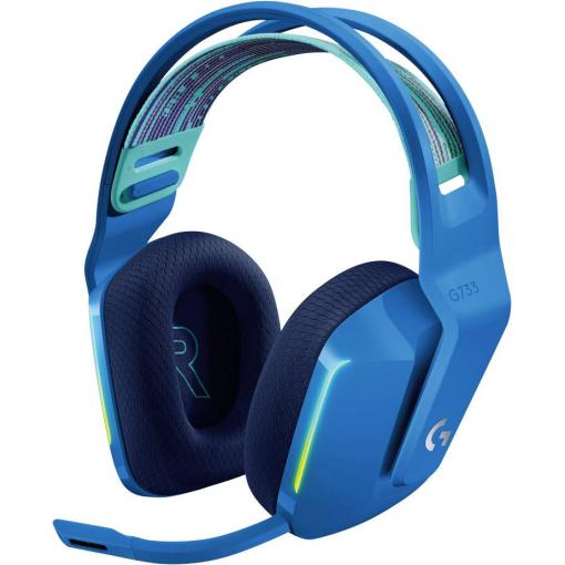 Logitech Gaming G733 LIGHTSPEED Headset otevřená (On Ear) bezdrátová 7.1 Surround modrá regulace hlasitosti Gaming