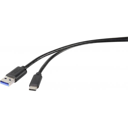 Renkforce USB kabel USB 3.2 Gen1 USB-A zástrčka, USB-C ® zástrčka 0.50 m černá RF-4599658