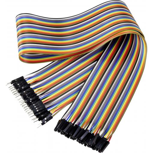 Renkforce JKMF406 Jumper kabely Arduino, Banana Pi, Raspberry Pi® [40x zástrčka drátového můstku - 40x zásuvka drátového můstku] 60.00 cm barevná
