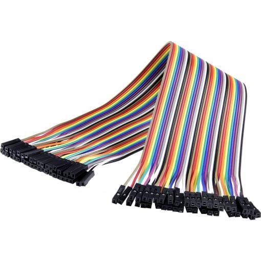 Renkforce JKFF403 Jumper kabely Arduino, Banana Pi, Raspberry Pi® [40x zásuvka drátového můstku - 40x zásuvka drátového můstku] 30.00 cm barevná