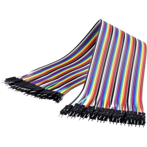 Renkforce JKMM403 Jumper kabely Arduino, Banana Pi, Raspberry Pi® [40x zástrčka drátového můstku - 40x zástrčka drátového můstku] 30.00 cm barevná