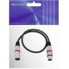 Omnitronic 30220401 XLR propojovací kabel [1x XLR zástrčka 3pólová - 1x XLR zásuvka 3pólová] 0.50 m černá