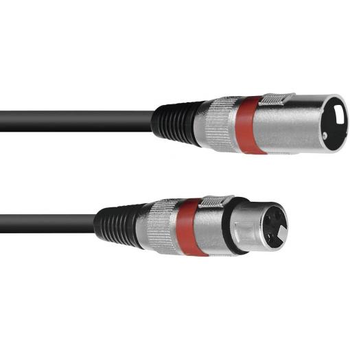 Omnitronic 3022045R XLR propojovací kabel [1x XLR zástrčka 3pólová - 1x XLR zásuvka 3pólová] 1.50 m černá