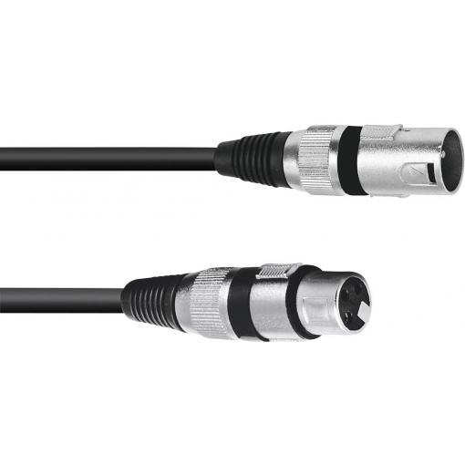 Omnitronic 3022075B XLR propojovací kabel [1x XLR zástrčka 3pólová - 1x XLR zásuvka 3pólová] 0.20 m černá