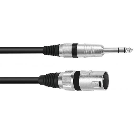 Omnitronic 3022075E XLR kabelový adaptér [1x XLR zástrčka 3pólová - 1x jack zástrčka 6,3 mm (stereo)] 0.15 m černá
