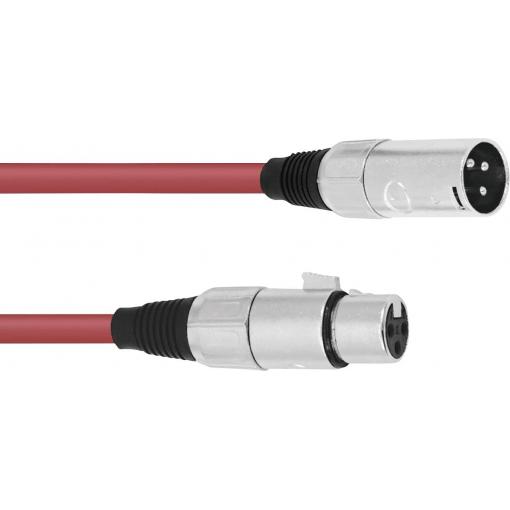 Omnitronic 30220905 XLR propojovací kabel [1x XLR zástrčka 3pólová - 1x XLR zásuvka 3pólová] 5.00 m červená