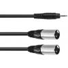 Omnitronic 30225157 XLR kabelový adaptér [1x jack zástrčka 3,5 mm - 2x XLR zástrčka 3pólová] 3.00 m černá