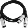Omnitronic 30225207 XLR kabelový adaptér [1x XLR zástrčka 3pólová - 2x XLR zásuvka 3pólová] 0.50 m černá