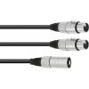 Omnitronic 30225207 XLR kabelový adaptér [1x XLR zástrčka 3pólová - 2x XLR zásuvka 3pólová] 0.50 m černá